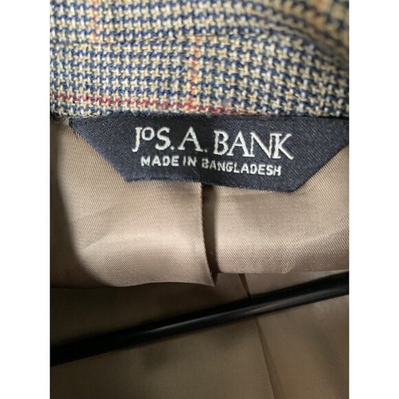 Jos. A. Bank Mens 42R Brown Plaid Wool Blazer Jacket Two-Button RN10222 EUC - Picture 9 of 9